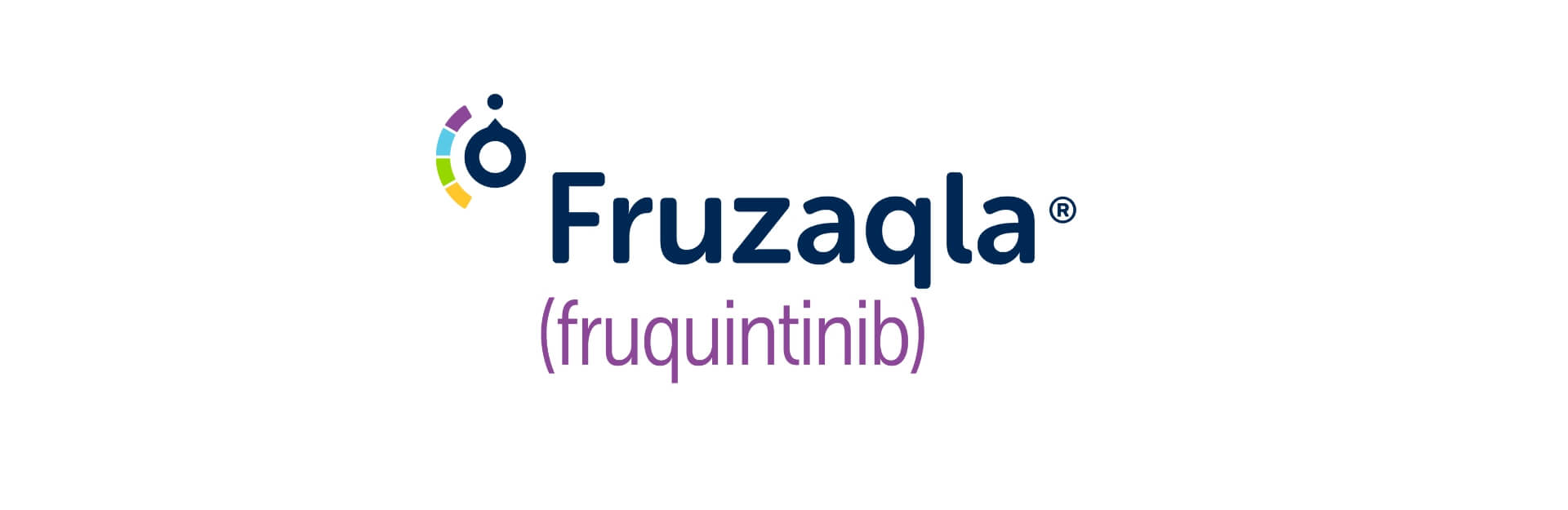 Fruzaqla® (fruquintinib) logo with colorful design elements.