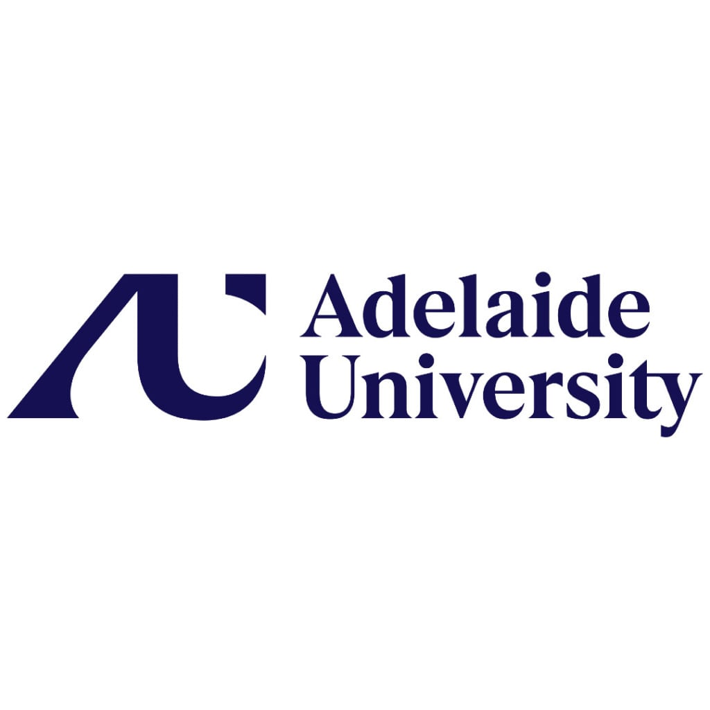Adelaide University logo, representing the early-onset bowel cancer centre of research excellence.