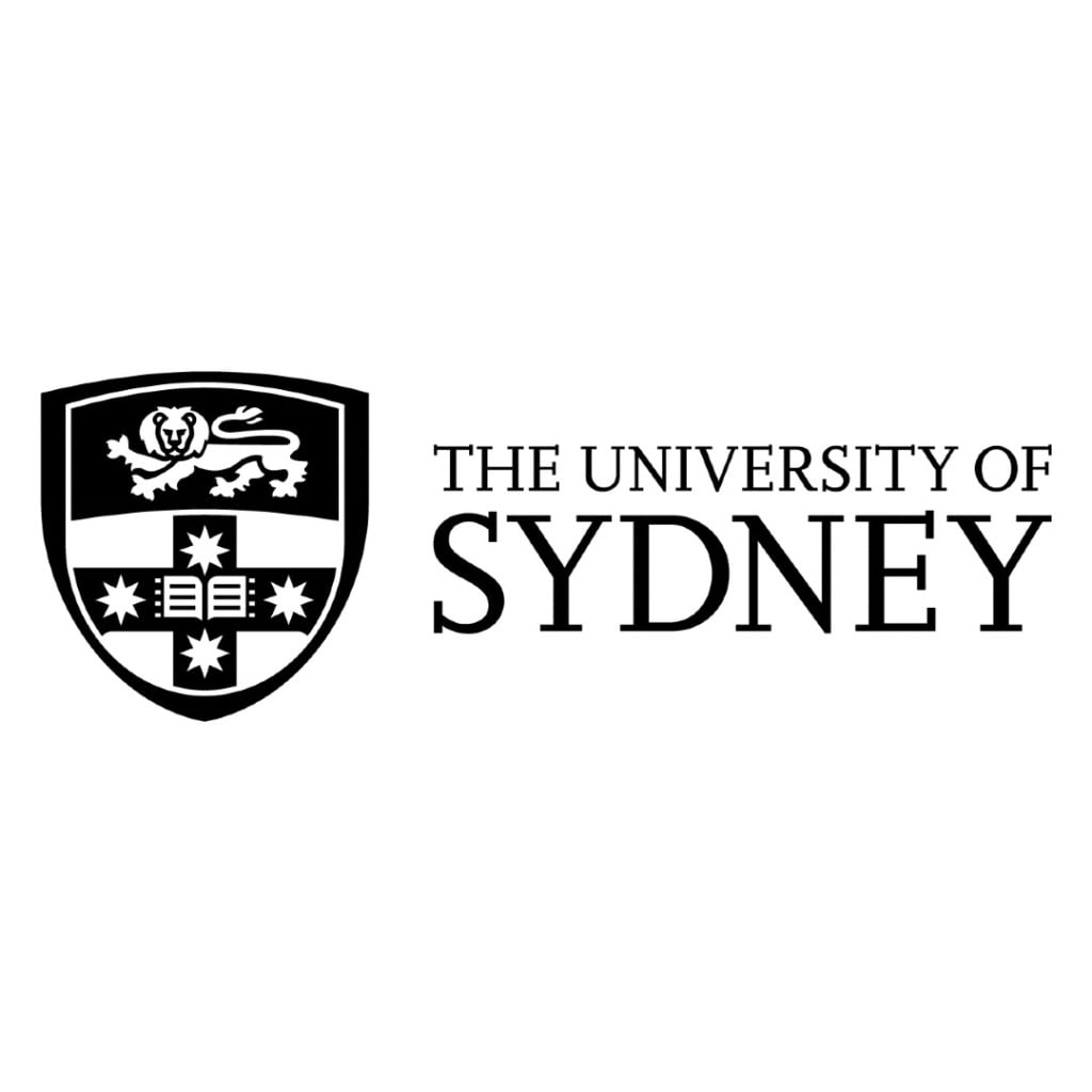Logo of the University of Sydney, featuring a lion and stars, representing the early-onset bowel cancer centre of research excellence.